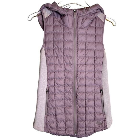 TNF Thermoball Quilted Insulated Hooded Softshell Vest in Purple Women's Small - Picture 1 of 15